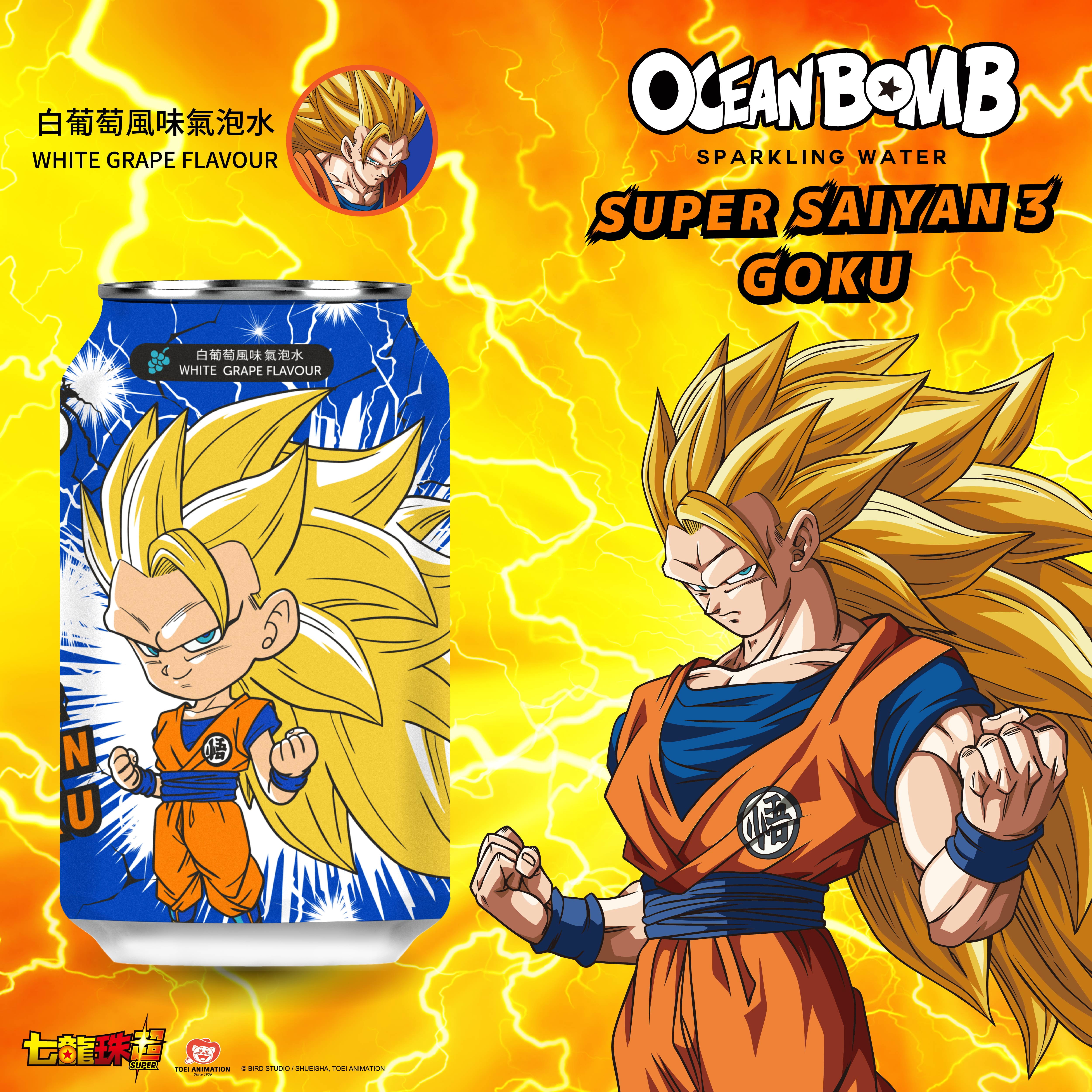 Ocean Bomb Dragonball Sparkling Water Flavor - 6 Packs, 11.10 FL (330ml) each - Variety Pack, Random Design - Limited Edition
