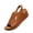 Brown_003, variant on Domuza Orthopedic Wedge Sandals for Women, arch support wide width leather slingbacks. Lightweight and comfy for summer walking, beach and dressy wear. Red 5.5(EU-36)