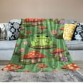 thumbnail image 2 of Nawypu Cute Green Frog Mushroom Blanket, Flannel Blanket Soft and Cozy, Frog Gifts for Adult Kids Teens, Frog Mushroom Throw Blanket for Nap Bed Sofa Chair Home Decor, 2 of 6