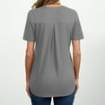 thumbnail image 5 of Lenpel Women's Trendy Tops Summer V Neck Short Sleeve Pleated Dressy Casual T Shirts Tunic Tee Blouses, 5 of 7