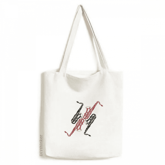 music classical instrument saxoph tote canvas bag shopping satchel casual handbag