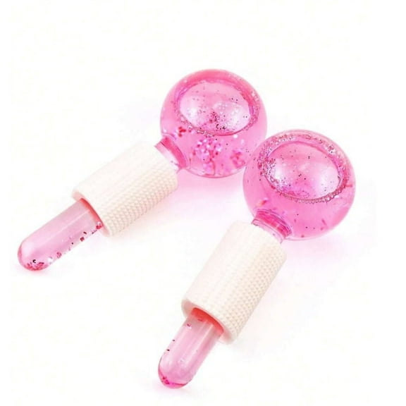 WorldofKikka 2PCS Ice Globes For Facials, Cooling Globe With Dream Glitter Sequins For Face Neck Eye Circle Massage