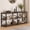 Brown, variant on Finmind 70.9 Inch Extra Long Entryway Console Table, 3-Tier Modern Sofa Table Behind Couch Table with Storage Shelves for Hallway Entryway Living Room, Industrial 3 Shelf Bookshelf(Black)