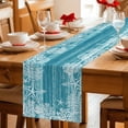 thumbnail image 5 of Teal Coastal Table Runner 72 Inches, Summer Ocean Sea Ombre Starfish Corals Bed Runner Dresser Scarves Tabletop for Indoor Outdoor Parties/Ceremony/Banquet, 13" x 72", 5 of 9