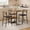 Black + Brown, variant on 3-Piece Kitchen Table Set with 3-Tier Storage Shelves and 2 Padded Upholstered Chairs, Compact Dining Table Set for Small Spaces, Apartments, Studios and Kitchen, Black