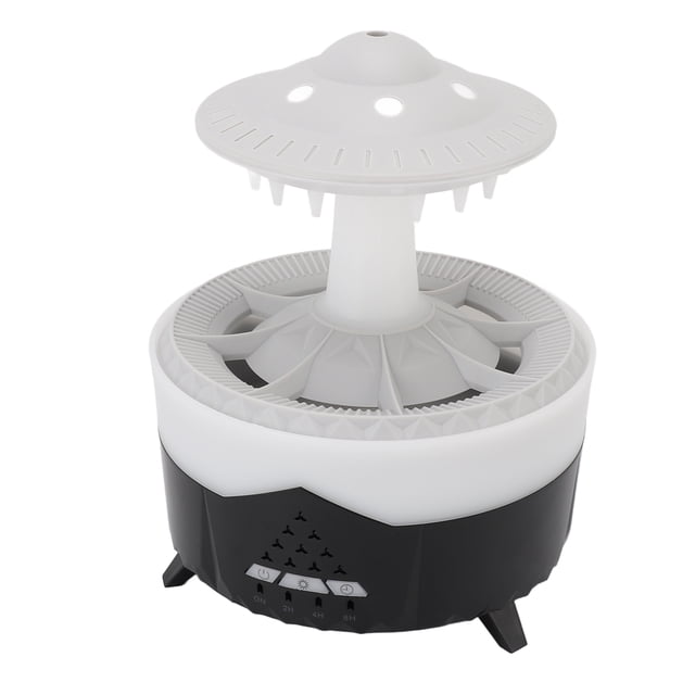 Aromatherapy Diffuser, Cool Mist Raindrop Humidifier 7 Colour LED Light for Offices Black,White