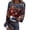 Dark Blue, variant on Christmas Women's Shirts Christmas Printed Crew Neck Thumb Hole Cuffs T‑shirt Long Sleeve Pullover Tops Stretchy Fashion Autumn Daily Blouses Multicolor 3XL