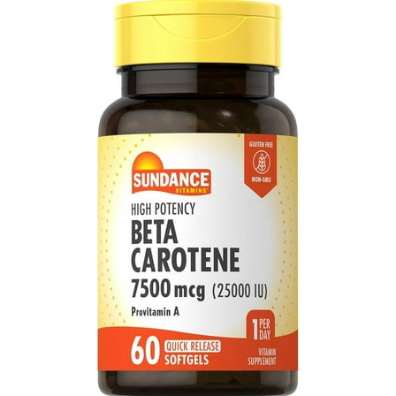 Beta Carotene 7500mcg | 60 Softgels | Provitamin A | For Men and Women |  by Sundance