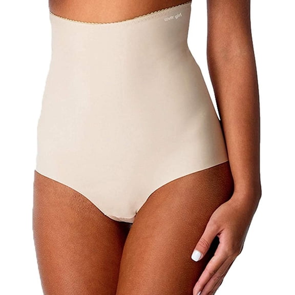 CoverGirl Seamless High Waist Tummy Control Panties for Women Soft & Breathable Firm Control Slimming Bikini Briefs  CG1600 Nude, XLarge
