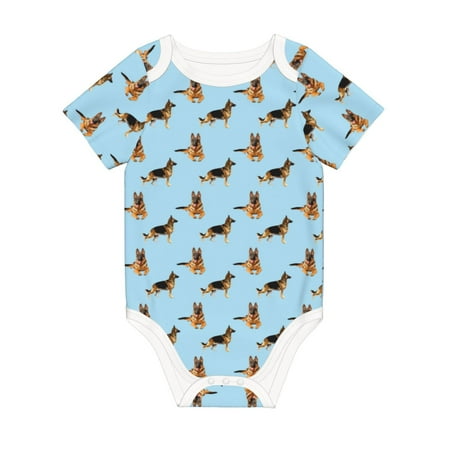 

Matuu German Shepherd Dog for Baby Short-Sleeve Bodysuit Soft Cotton Comfortable and Breathable Perfect for Newborns and Infants