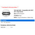 thumbnail image 2 of Tail Light Bulb - Compatible with 2007 - 2017 Jeep Patriot 2008 2009 2010 2011 2012 2013 2014 2015 2016, 2 of 2
