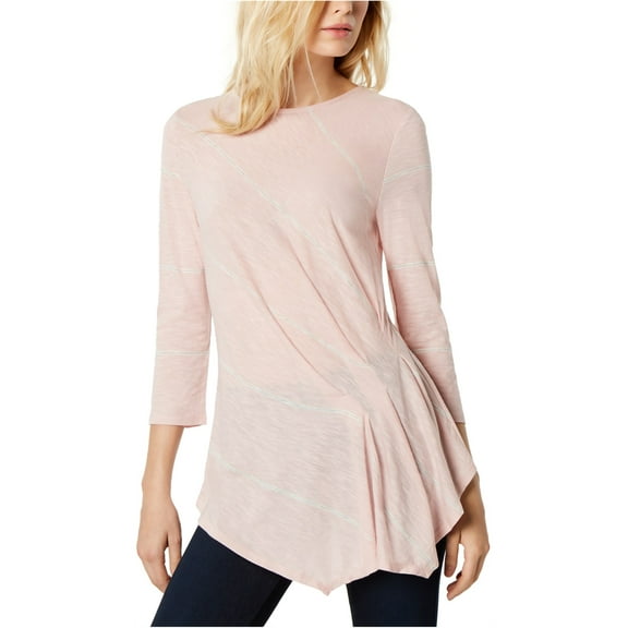 Vince Camuto Womens Striped Sheer Pullover Top