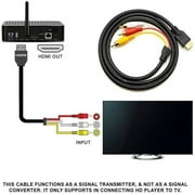 1.5m /5ft Video Cable HDMI to RCA Audio AV Adapter, Male M/M 3-RCA DVD HDMI 1080P for HDTV