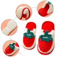 thumbnail image 6 of Generic Baby Christmas Slipper Cartoon Strawberry Pattern Bedroom Slippers For Kids Cotton Slippers Girls Boys House Slippers Winter Warm Indoor Shoes Clearance Shoes(4-4.5 Years,Red), 6 of 8