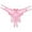 Pink, variant on Women's Panties Women Low Waist Traceless Mesh Embroidered Big Open End Thong Pink One Size