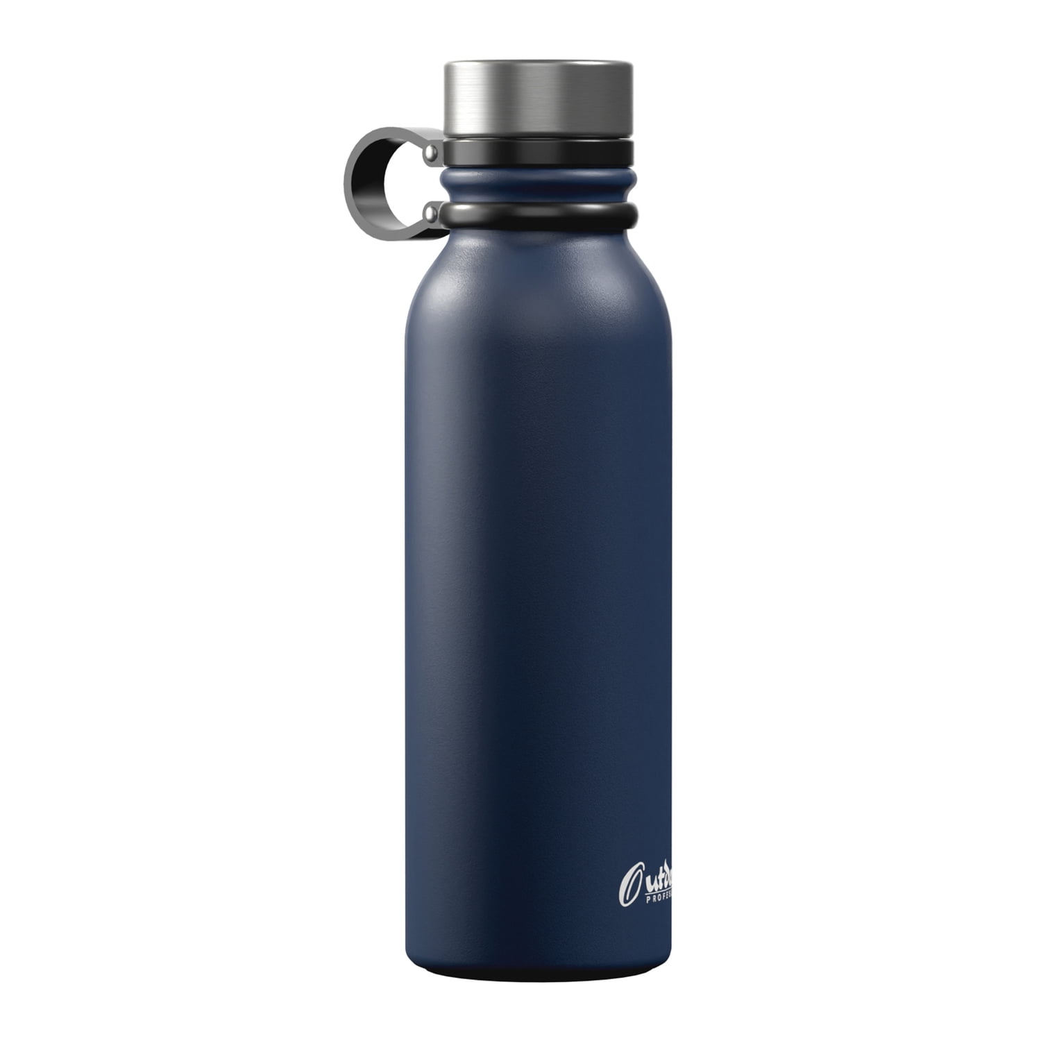 Outdoors Professional 20-Oz. Stainless Steel Double-Walled Vacuum-Insulated Travel Bottle with Leakproof Screw Cap (Navy Blue), OUTD9263