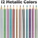 thumbnail image 2 of Ecolápices de colores metálicos Faber-Castell - 12 lápices para colorear resistentes a la rotura, 2 of 3