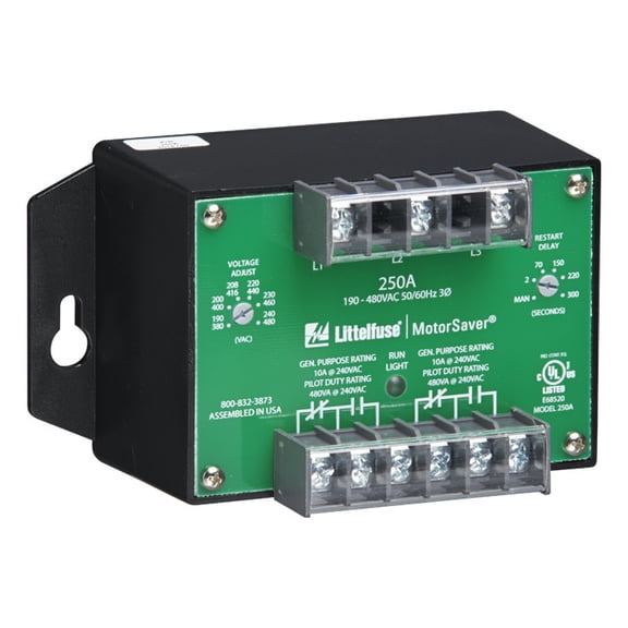 Voltage/Phase Monitor, 3-phase Auto-Ranging, Dual-Range, 190-480VAC