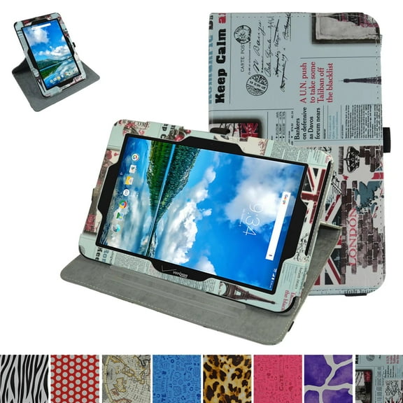 Labanema 10.1" Verizon Ellipsis 10 Case, 360 Degree Rotary Stand 10.1" Verizon Ellipsis 10 Cover, Anti Scratch Waterproof Protective Case for 10.1" Verizon Ellipsis 10 (Newspaper)