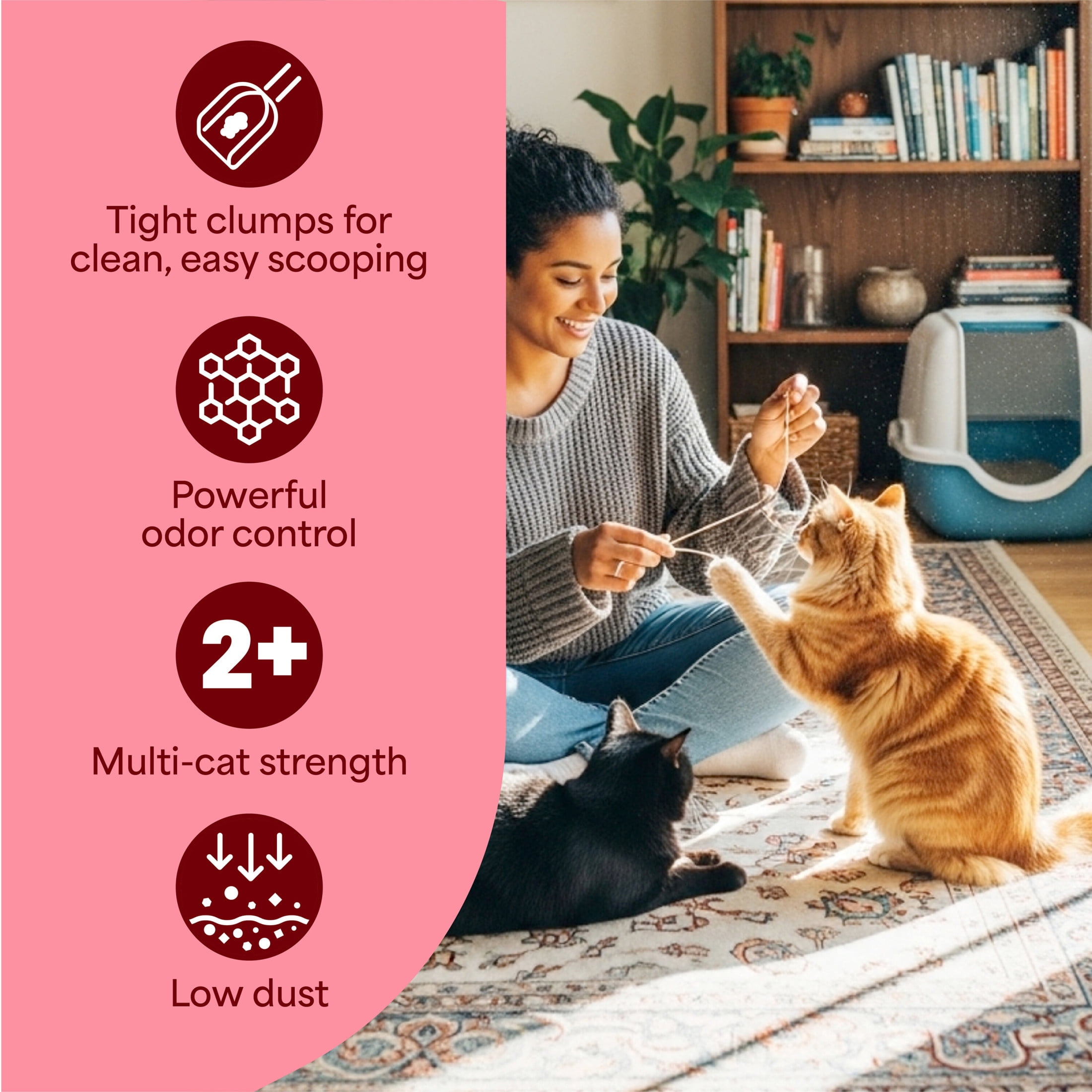(3 pack) Fresh Step Extreme Clump Multi-Cat Clumping Cat Litter, Febreze Freshness Scent, 22 lb Box