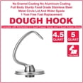thumbnail image 3 of Dough Hook for KitchenAid Stand Mixer 4.5QT and 5QT, Stainless Steel Mixer Dough Attachments for Kitchenaid, Dishwasher Safe, 3 of 7