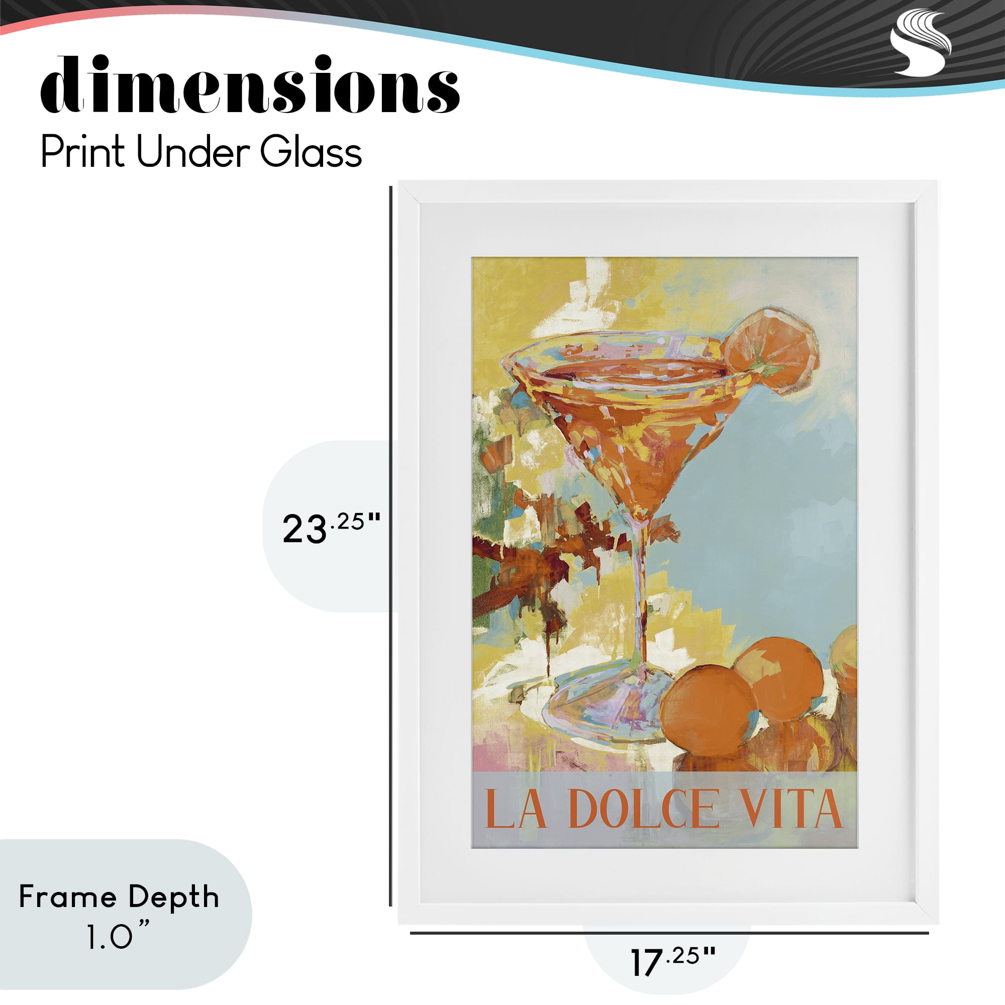 Stupell Industries La Dolce Vita Citrus Cocktail White Framed Print Under Glass, design by Jane Slivka