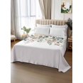 thumbnail image 2 of Green Brown Botanical Flat Sheets Only Queen Size, Soft Breathable Bed Top Sheets for Mattress, Farmhouse Eucalyptus Leaves Luxury Bedding Flat Sheets for Home Hotel Bedroom Bed Protection, 2 of 9