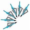 thumbnail image 1 of 6 pcs Archery Hunting Broadheads 100 Grain 3 Blade Broad Screw Tips Arrow Heads, 1 of 5