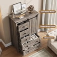 thumbnail image 3 of Dresser for Bedroom with 5 Drawers, 48" Tall Chest of Drawers, Wooden Closet Dresser with Storage Cabinet, Grey Farmhouse Dresser Organizer with Handles for Living Room, Hallway, Entryway, 3 of 7