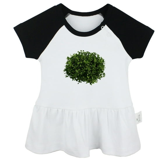 Nature Bushes Pattern Dresses For Baby, Newborn Babies Skirts, Infant Princess Dress, 0-24M Kids Graphic Clothes (Black Raglan Dresses, 6-12 Months)