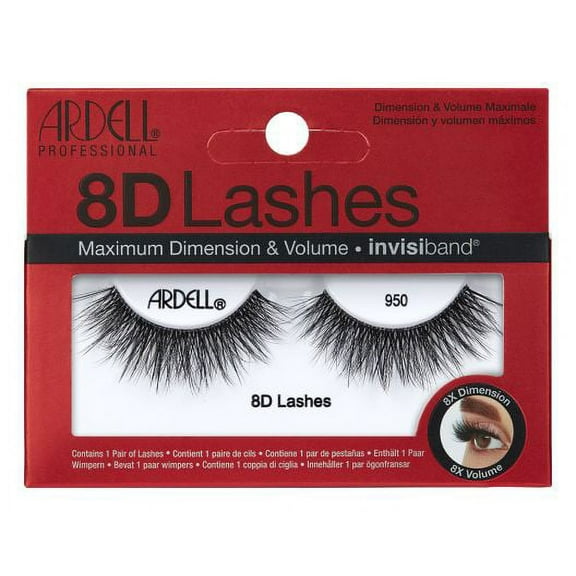 950 , Ardell Professional 8D Lashes , Hair Scalp Skin Body - Pack of 1 w/ SLEEK Teasing Comb