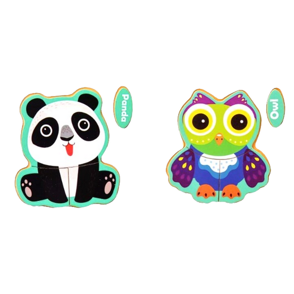 Wooden Toddler Jigsaw Puzzles Toys for 12-24 Month Olds - Panda and Owl