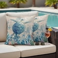 thumbnail image 5 of Outdoor Pillow Covers Pack of 2, Blue Turtle Coral Sea Anemone Waterproof Throw Pillowcase Cushion Cases, Starfish Vintage Letter Decorative Pillow Cover for Couch Sofa Home Bed Patio, 5 of 9