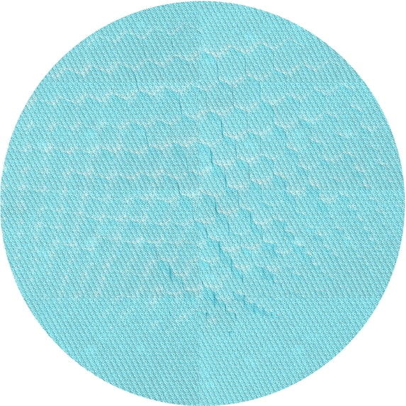 Ahgly Company Indoor Square Patterned Bright Turquoise Blue Area Rugs, 3' Square