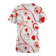 thumbnail image 4 of Xfvqtps Valentine's Day Scrub Tops for Women Comfortable Lightweight Medical Nursing Uniform Short Sleeved V-neck Working Uniform With Pocket Red, 4 of 5