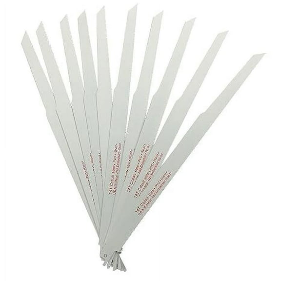 Benchmark Abrasives 12" Bi-Metal Reciprocating Cobalt Saw Blades Set, 14TPI Saw Blades (10 Pack)