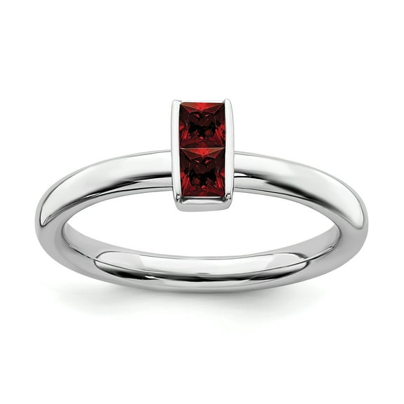Sterling Silver Stackable Expressions Garnet Ring