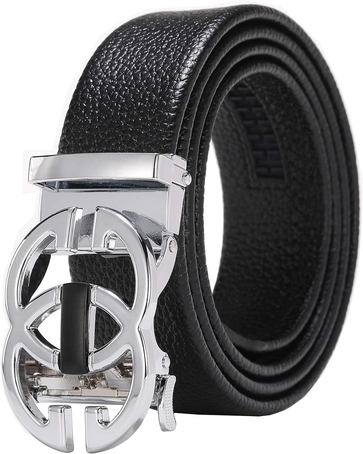 時計 PJ Wood Silver Backle with leather Belt Men's Classic Fashion Automatic Buckle Design Leather Belt