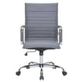 thumbnail image 6 of LeisureMod Harris Modern Adjustable Office Swivel Chair Leather High-Back Task Office Chair, Grey, 6 of 10