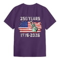 thumbnail image 6 of mgoYE 250 Anniversary USA Shirts Women Patriotic T-Shirts USA Flag Print Tee Front Back Embroidered Short Sleeve Shirt Women Tops 1776 2026 Purple M, 6 of 9