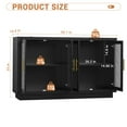 thumbnail image 3 of BouPower Buffet Cabinet with Storage, 55.1" Large Wood Cabinet with 4 Fluted Glass Doors, Black Modern Storage Cabinets for Living Room, Entryway, Kitchen, Dinning Room, Hallway, Black, 3 of 8