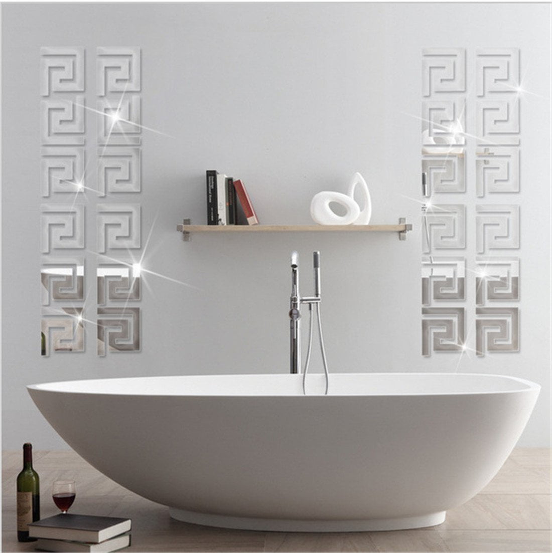 Geometric Greek Key Pattern 4 10pcs Acrylic Mirror Sheets Departments