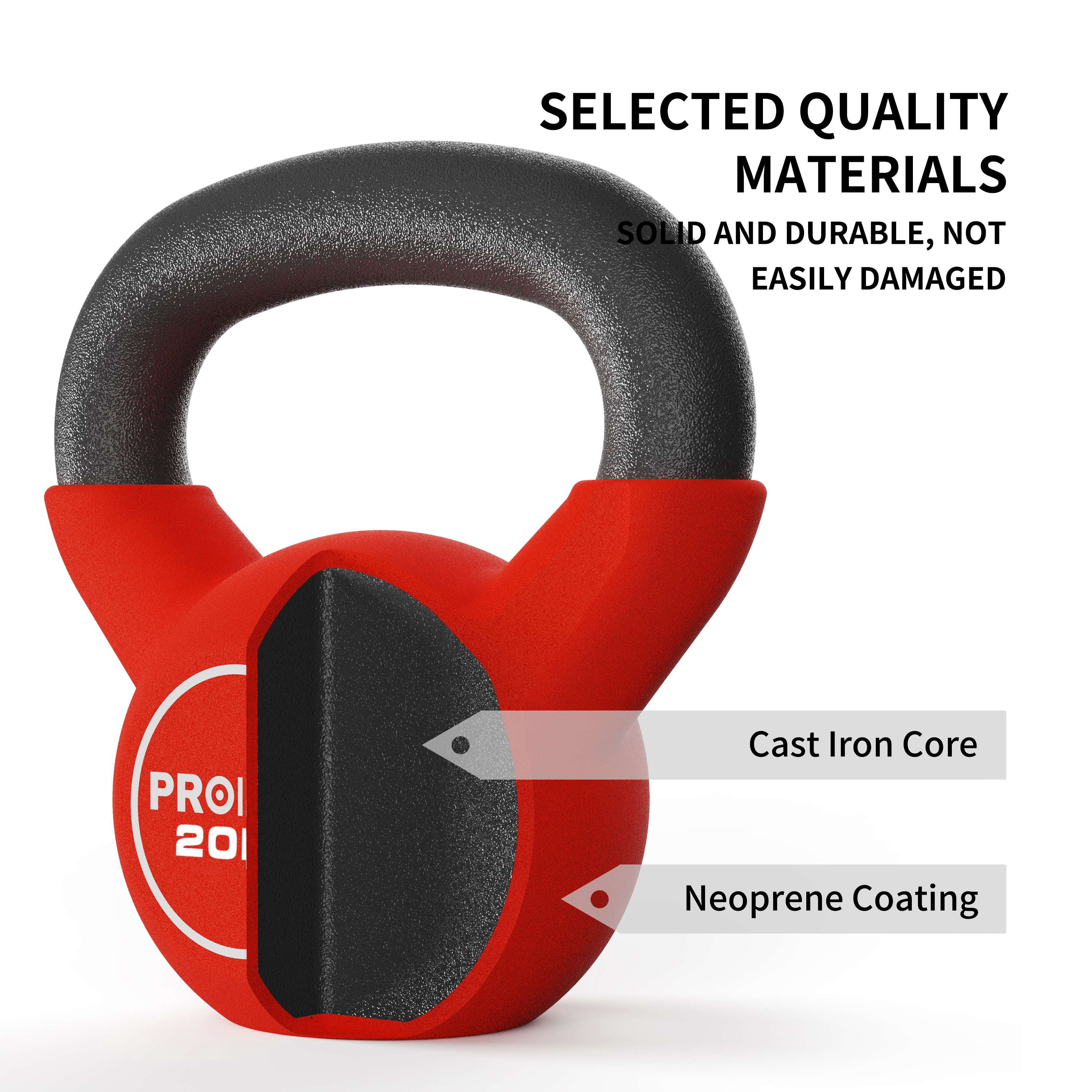 PROIRON Neoprene Coated Kettlebell 20Lb, Single