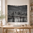 thumbnail image 5 of Monochromatic Brooklyn Bridge Cityscape Against Dark Sky Moody Vintage for Art Enthusiasts Urban Nightscape Decor Housewarming Gift Tapestry Wall Hanging for Living Room and Bedroom, 5 of 7