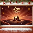 thumbnail image 4 of Starry Design Love Came Down Banner Religious Theme Nativity Banner Golden Star Red Background Christmas Banner for Christmas Decoration Church Event Religious Ceremony, 4 of 9