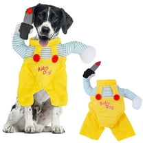 Gustave Dog Halloween Costumes Funny Adjustable Pet Puppy Cosplay Scary Outfits with Knife for Small Medium Large Dogs Cats Halloween Christmas