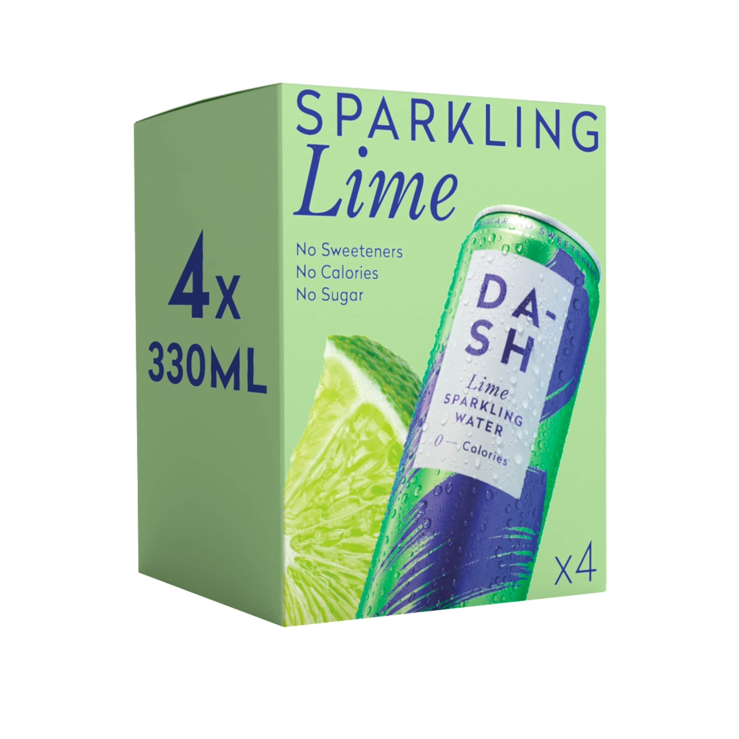 Dash Lime Sparkling Water 4 x 330ml, Imported from Britain