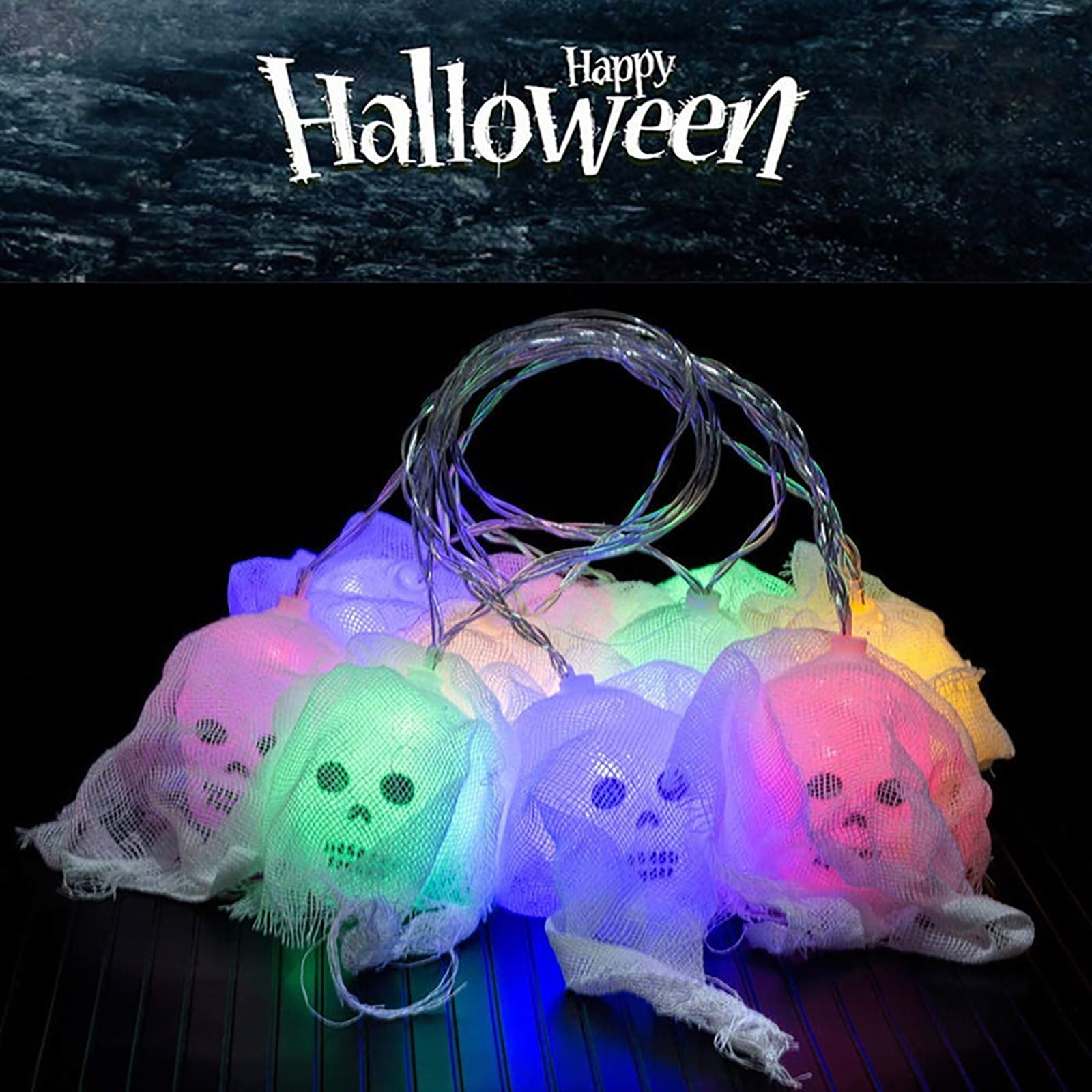 JUNBYONE Halloween String Lights Battery Operated 1.5 m 10 LEDs 19D Bat