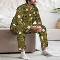 thumbnail image 7 of Yiaed Gnomes Playing in the Garden Print Men’s Pajamas Set - Long Sleeve Button Down Sleep Shirt and Pajama Bottoms Sleepwear Set Mens Pjs Sets Men's Pajama Bottoms-Medium, 7 of 7
