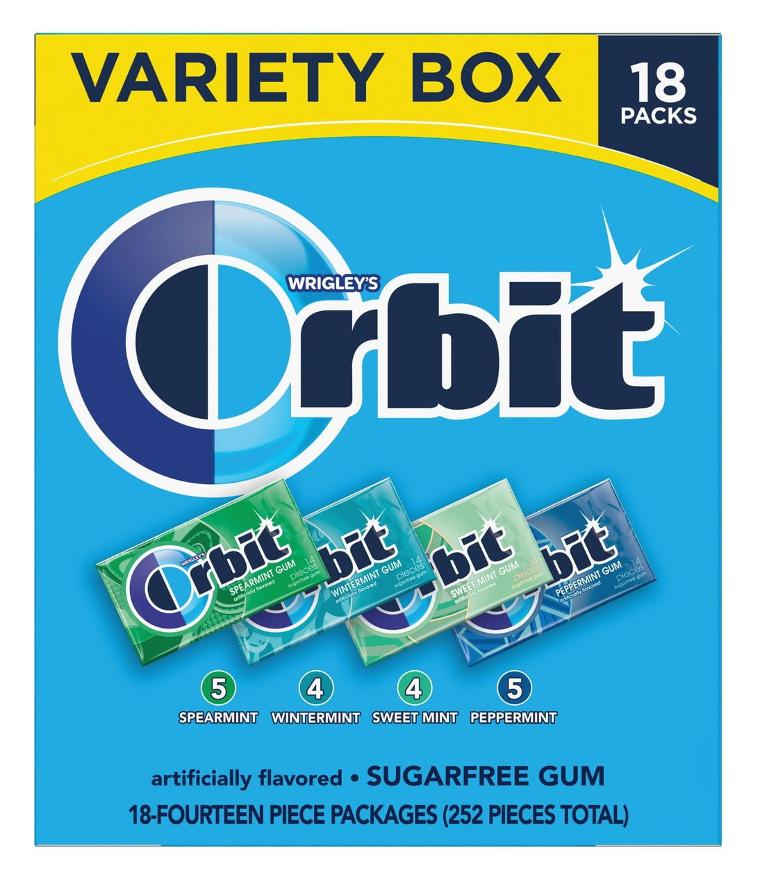 Orbit SugarFree Gum Mint Variety Pack, 18 pk./14 ct.